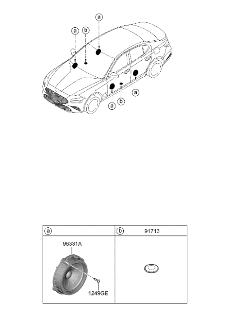 2022 Hyundai Genesis G70 Speaker Diagram 1