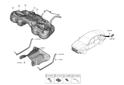 2022 Hyundai Genesis G70 Fuel System Diagram 2