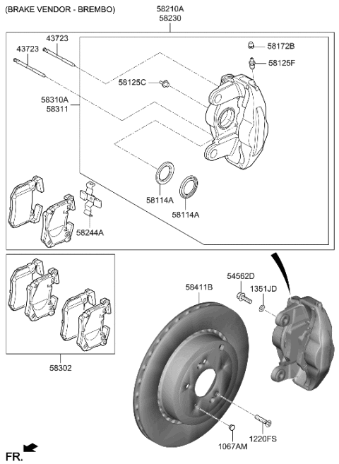 2023 Hyundai Genesis G70 Rear Wheel Brake Diagram 3