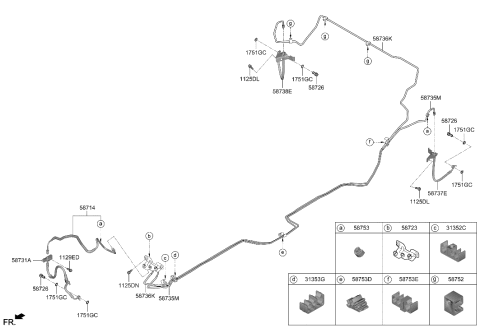 2022 Hyundai Genesis G70 Brake Fluid Line Diagram 2