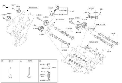 2023 Hyundai Genesis G70 Chain-Oil Pump Diagram for 24322-3CGD0