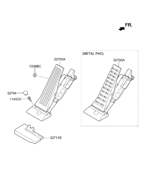 2023 Hyundai Genesis G70 Accelerator Pedal Diagram