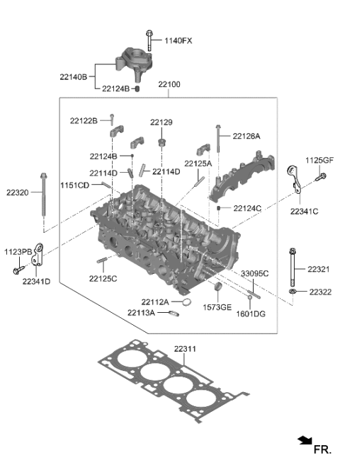 2023 Hyundai Genesis G70 Cylinder Head Diagram 1