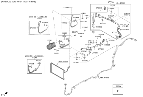 2021 Hyundai Genesis GV80 Air conditioning System-Cooler Line Diagram 1