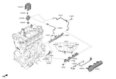 2021 Hyundai Genesis GV80 Throttle Body & Injector Diagram 1