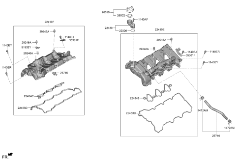 2022 Hyundai Genesis GV80 Rocker Cover Diagram 3