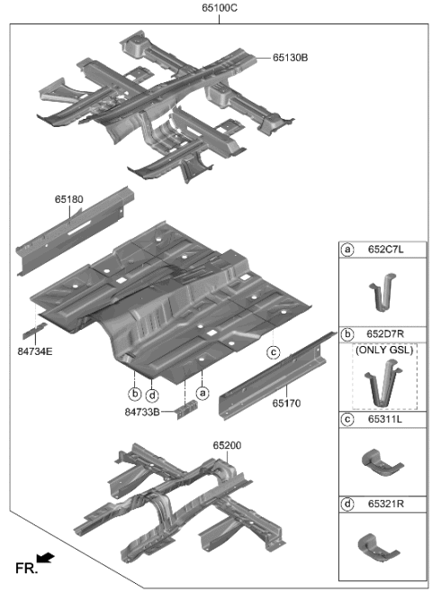 2023 Hyundai Genesis GV80 Floor Panel Diagram 3