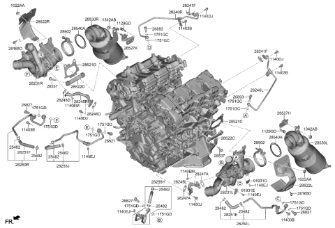 2021 Hyundai Genesis GV80 Exhaust Manifold Diagram 2