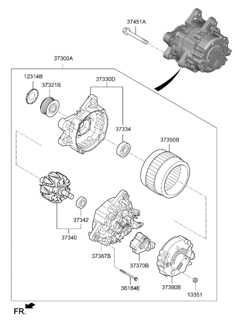 2022 Hyundai Genesis GV80 Alternator Diagram 2