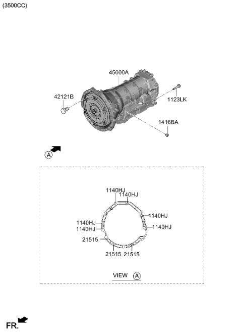 2022 Hyundai Genesis GV80 Transaxle Assy-Auto Diagram 2