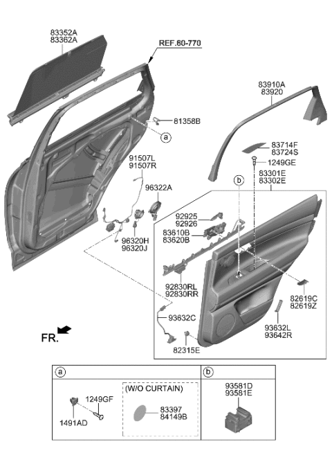 2023 Hyundai Genesis GV80 UNIT ASSY-POWER WINDOW SUB Diagram for 93581-T1000-VCS