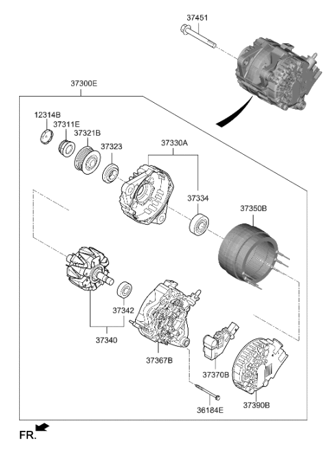 2023 Hyundai Genesis GV80 Alternator Diagram 1