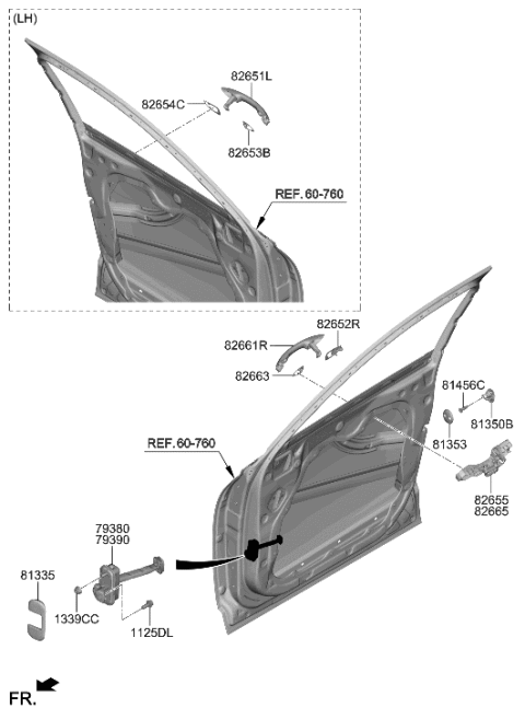 2023 Hyundai Genesis GV80 Front Door Locking Diagram 1