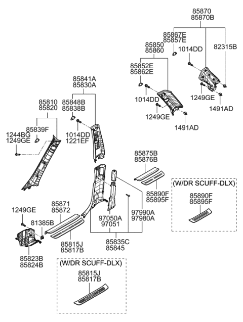 2012 Hyundai Santa Fe Screw-Machine Diagram for 12213-06201