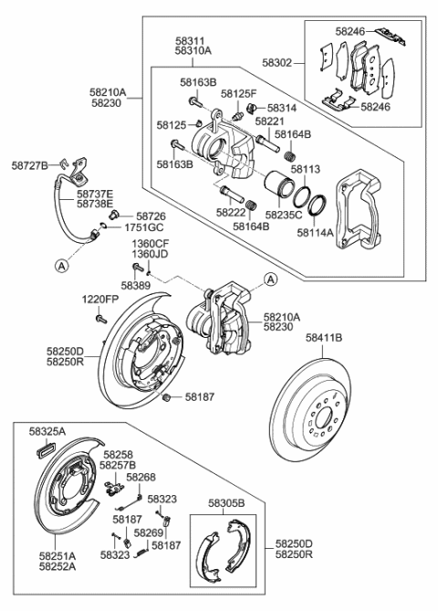 2011 Hyundai Santa Fe Disc Assembly-Rear Brake Diagram for 58411-2P000