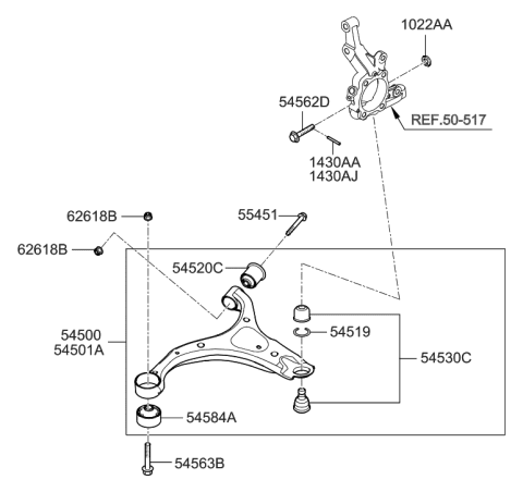 2011 Hyundai Santa Fe Bolt-FLANGE Diagram for 54562-4H000