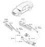 Diagram for Hyundai Equus Wiper Linkage - 98120-3N000