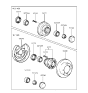 Diagram for 1993 Hyundai Excel Wheel Bearing - 52720-24000