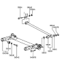 Diagram for 1988 Hyundai Sonata Axle Support Bushings - 55541-36000