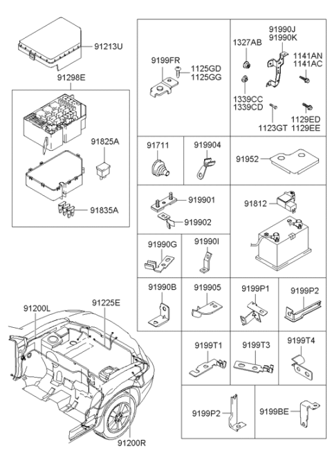 2006 Hyundai Tucson Fuse-Blade Type(15A) Diagram for 91870-38060