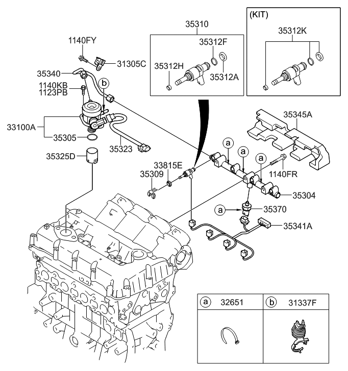 35312-2G750 - Genuine Hyundai INJECTOR O-RING KIT