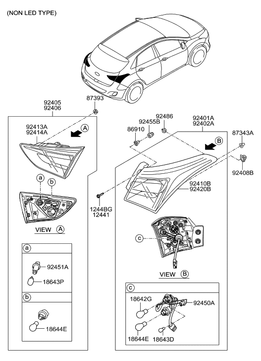 92485-2H000 - Genuine Hyundai MOUNTING CLIP-REAR COMBINATION