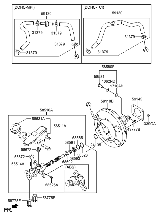 2017 Hyundai Accent Brake Master Cylinder & Booster