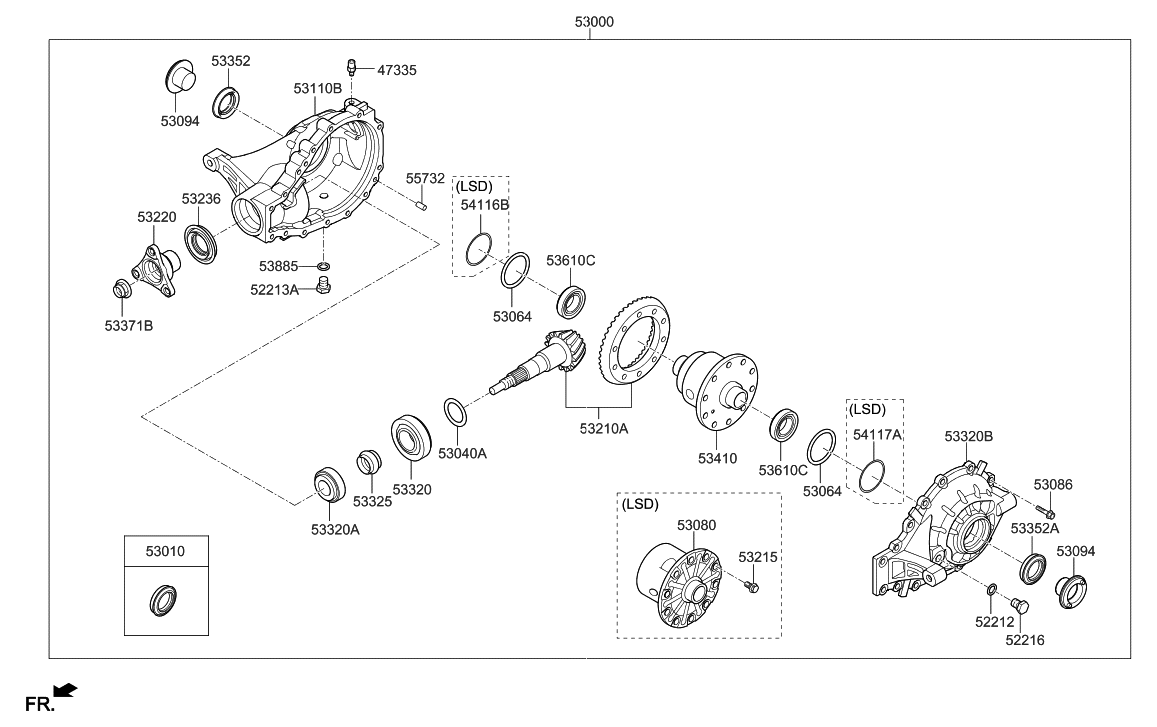 53000-4j126 - Genuine Hyundai Carrier Assembly-differential