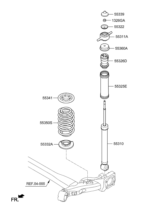 55326-H5100 - Genuine Hyundai STOPPER-BUMPER