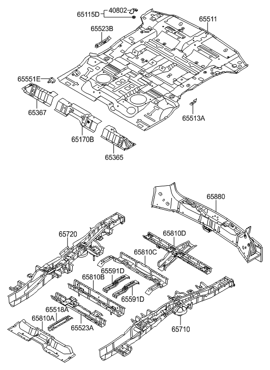 2007 Hyundai Veracruz Rear Floor Structure - Hyundai Parts Deal