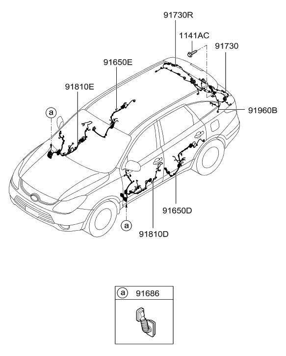 2011 Hyundai Veracruz Gate & Miscellaneous Wiring