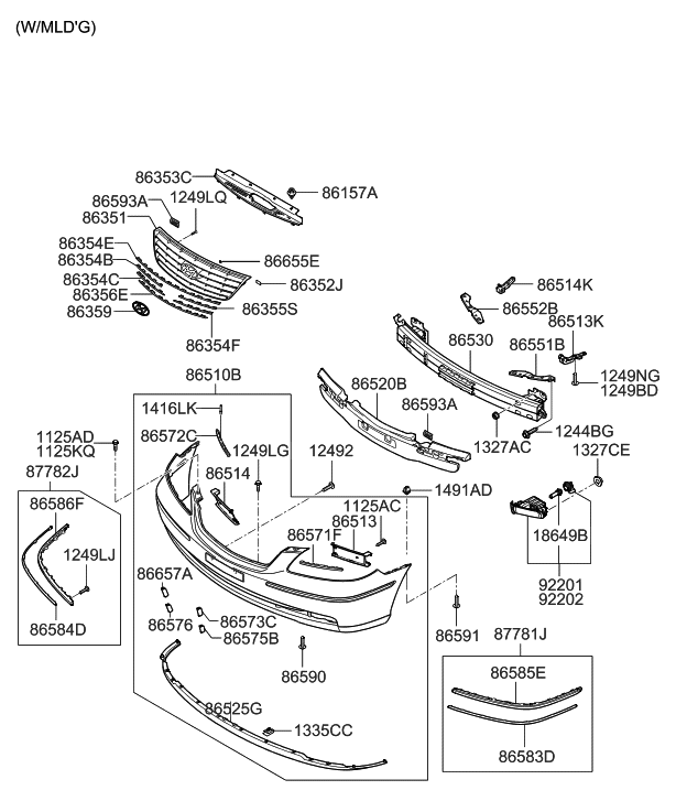 86300-2B100 - Genuine Hyundai EMBLEM-SYMBOL MARK