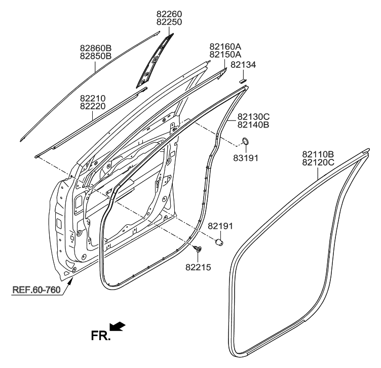 2019 Hyundai Santa Fe XL Front Door Moulding - Hyundai Parts Deal