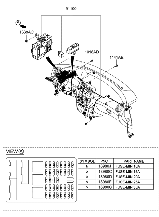 91100-0A451 - Genuine Hyundai WIRING ASSEMBLY-MAIN