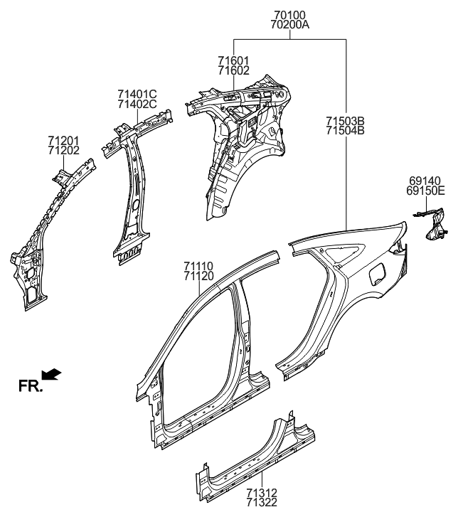 2017 Hyundai Sonata Hybrid Side Body Panel  Hyundai Parts Deal