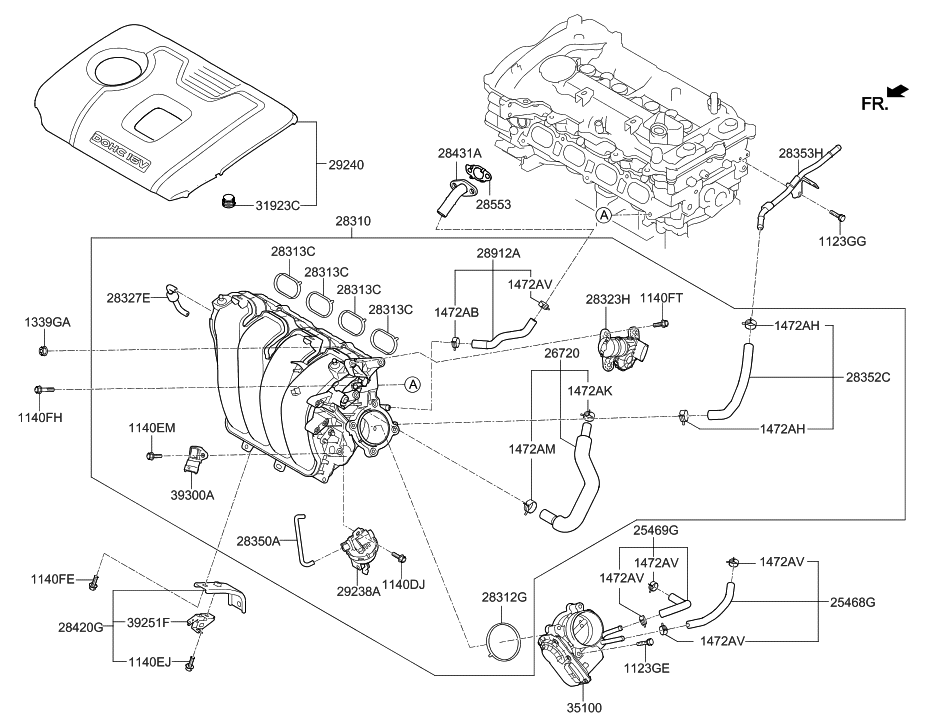 28323-2E010 - Genuine Hyundai MOTOR ASSEMBLY-VCM