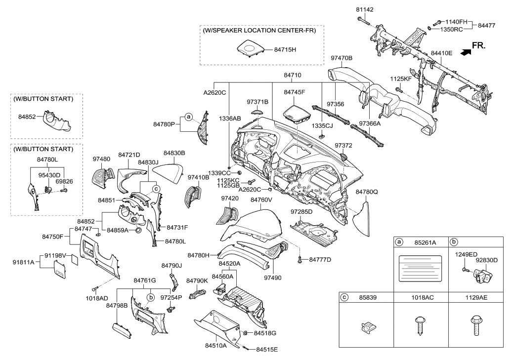 84745-4Z000-NBC - Genuine Hyundai TRAY-CENTER FACIA PANEL