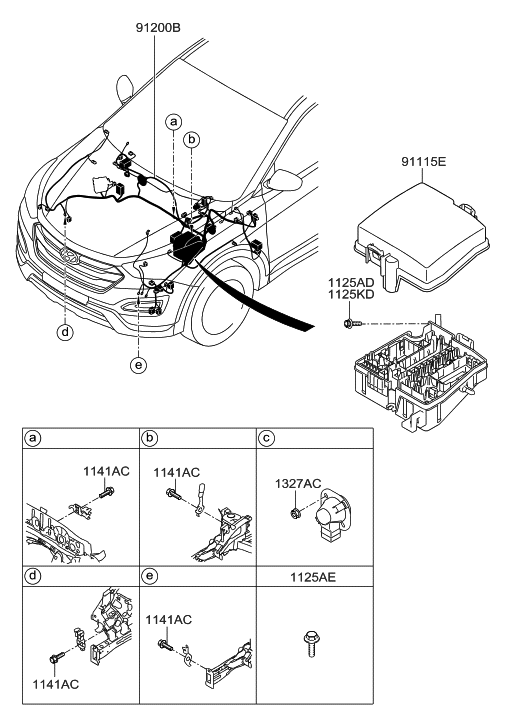 91200-4Z100 - Genuine Hyundai WIRING ASSEMBLY-FRONT