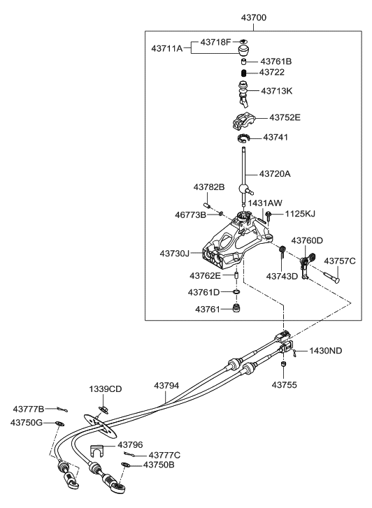 43755-38200 - Genuine Hyundai BUSH-SHIFT LEVER BRACKET