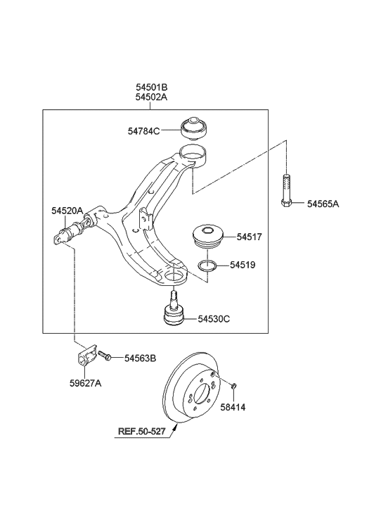 2007 Hyundai Tiburon Front Suspension Lower Arm