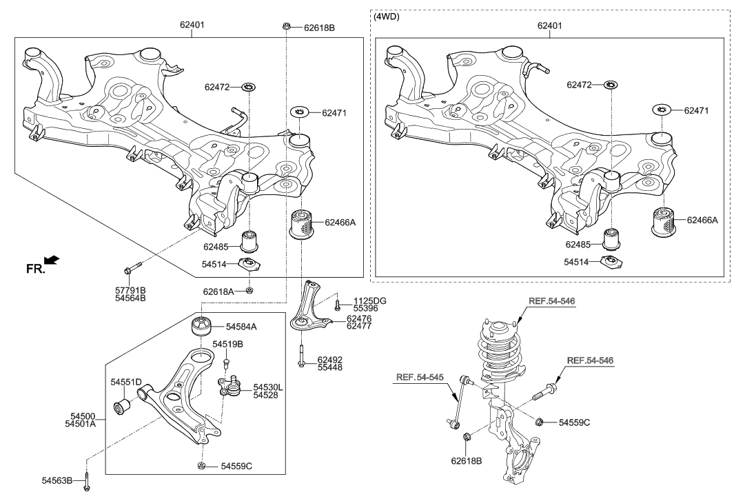 54530-C1100 - Genuine Hyundai BALL JOINT ASSEMBLY-LOWER ARM RH