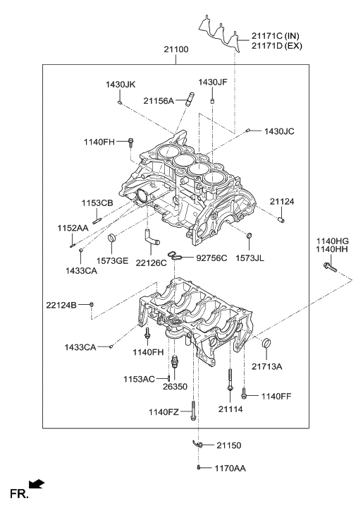 21144-2E000 - Genuine Hyundai GASKET-RUBBER