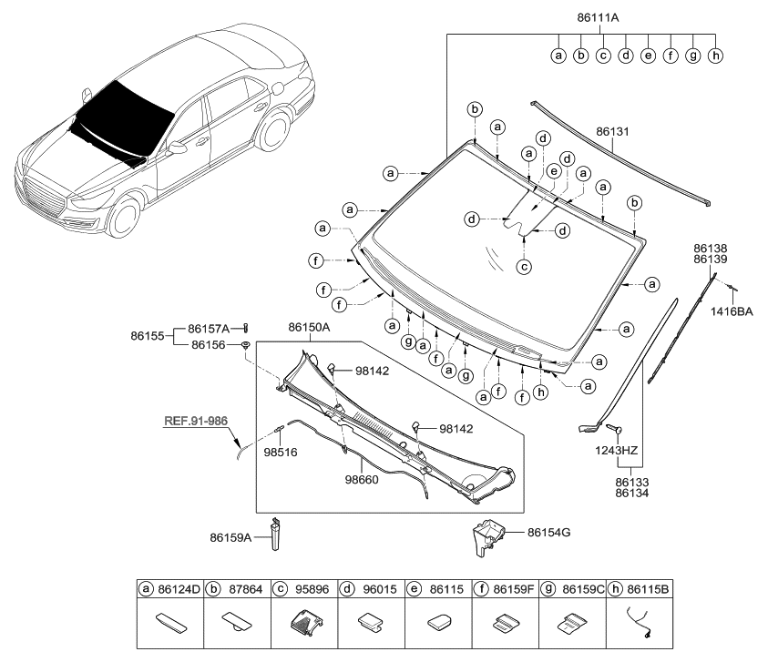 2018 Hyundai Genesis G90 Windshield Glass Hyundai Parts Deal