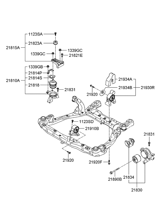 2006 Hyundai Azera Produced Before OCT.30.2006 Engine Mounting