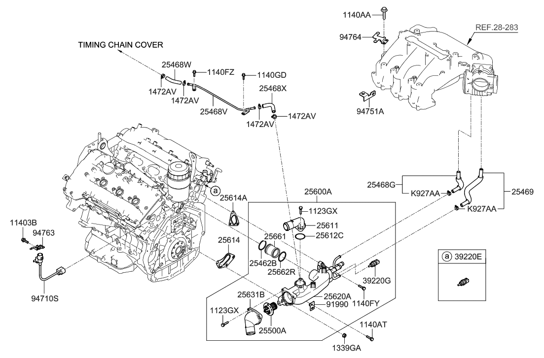 25611-3C100 - Genuine Hyundai Fitting-Water Outlet