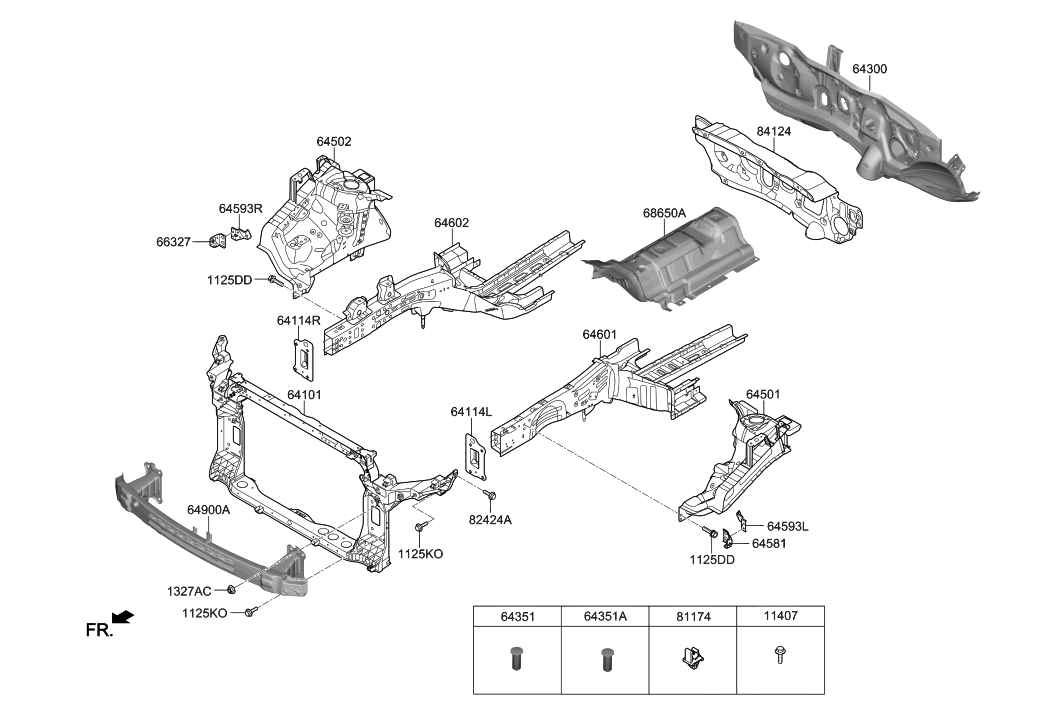 64101-D3000 - Genuine Hyundai CARRIER ASSEMBLY-FRONT END MODULE