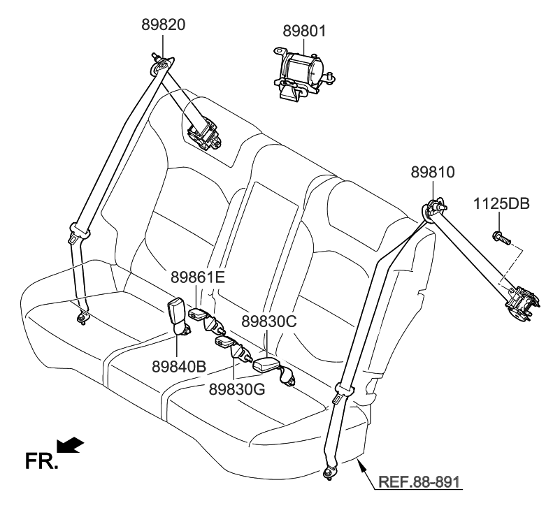 2019 Hyundai Tucson Rear Seat Belt Hyundai Parts Deal