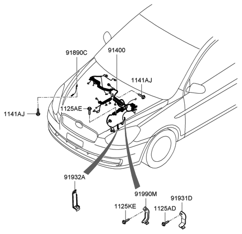 2005 Hyundai Accent New Body Style Control Wiring