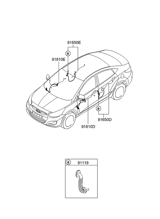 2012 Hyundai Accent Door Wiring - Hyundai Parts Deal