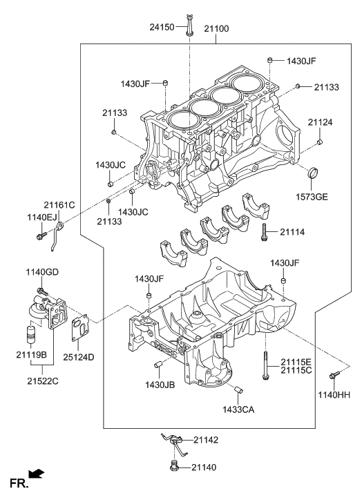 316MT-2CM09-D - Genuine Hyundai BLOCK ASSY-CYLINDER